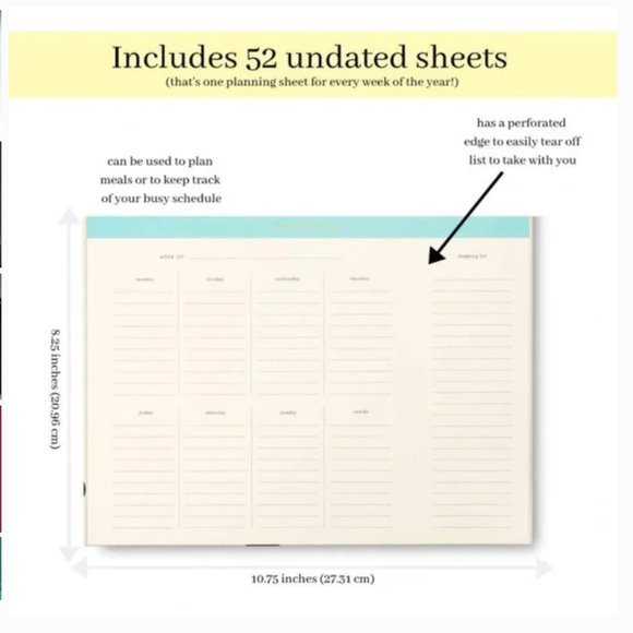 kate spade Meal Planner /Market List, Black Dot new no tags - Picture 5 of 9